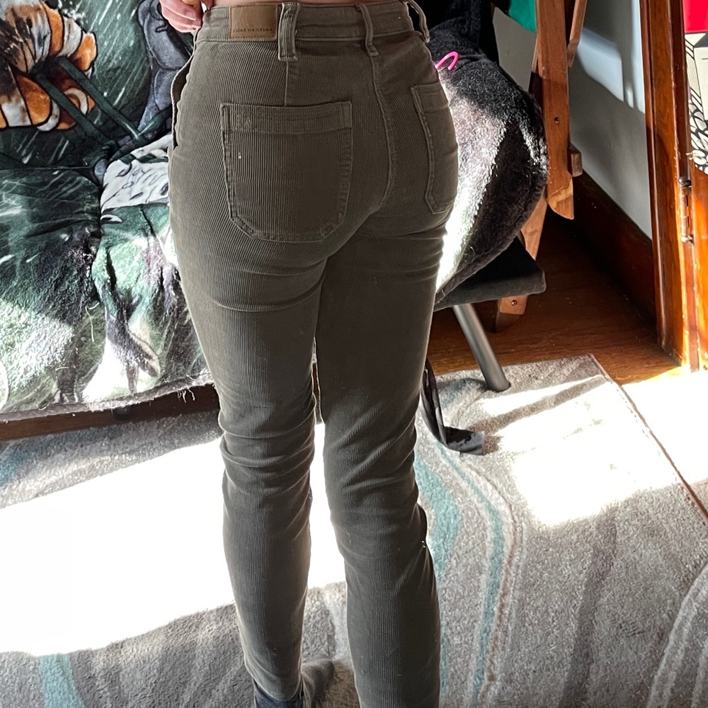 Corduroy light green pants